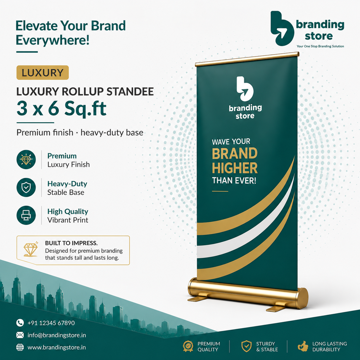 Luxury Rollup Standee — 3 x 6 Sq.ft